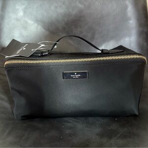 Kate Spade New York Carter Large Toiletry Makeup Bag Organizer Black NWT